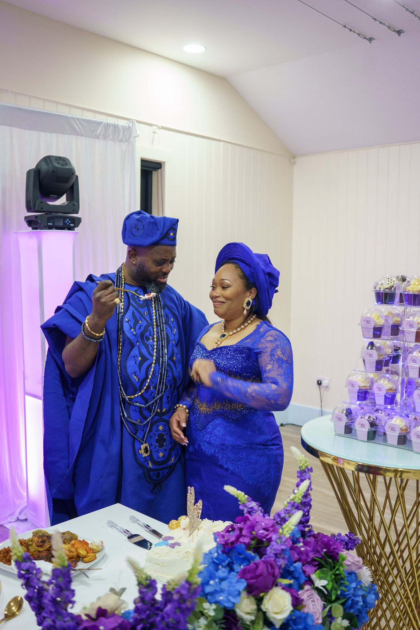 Wedding guests sharing a reception moment