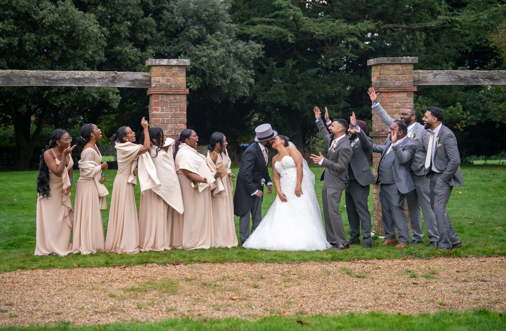 Wedding party group photograph