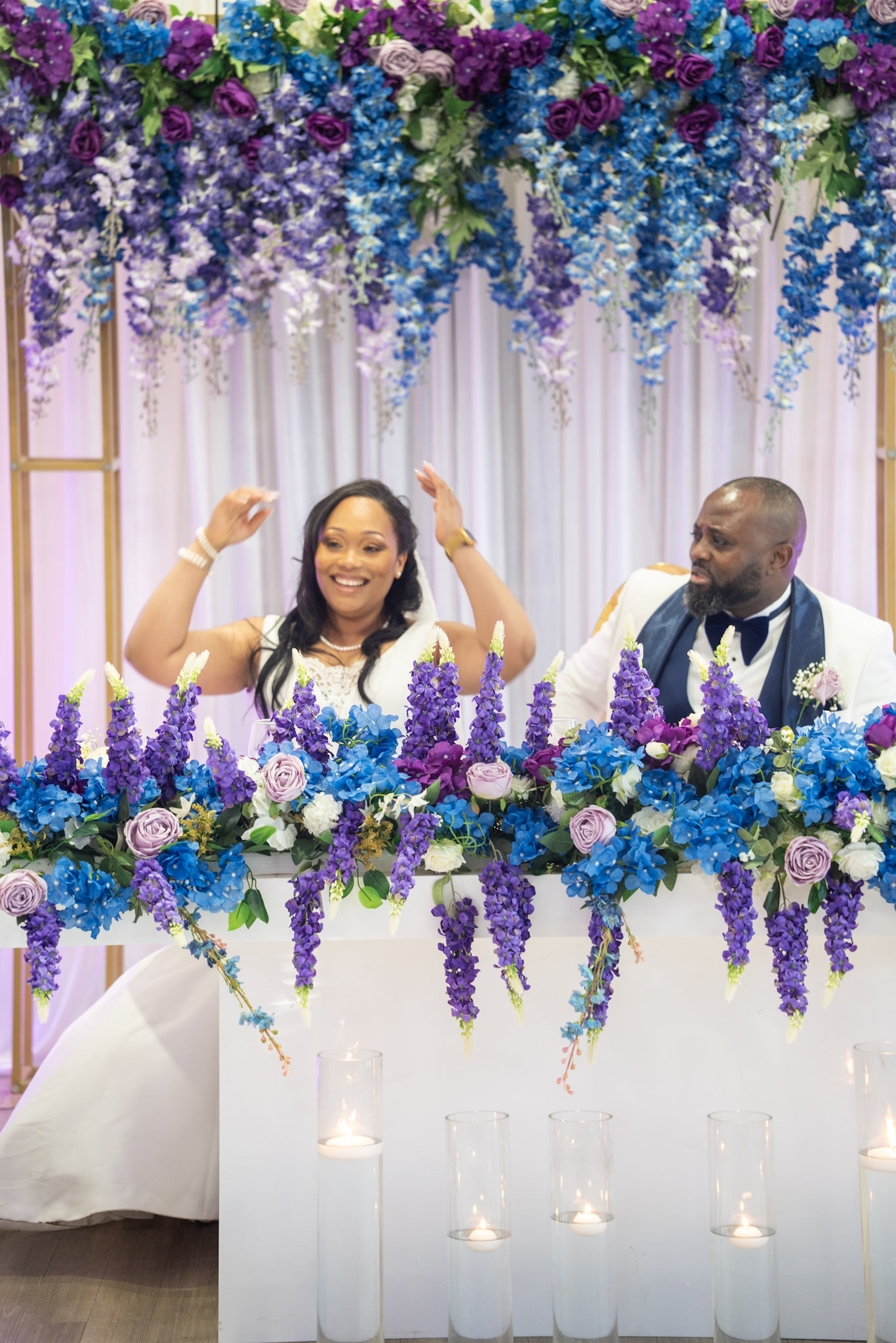Bride and groom at the head table